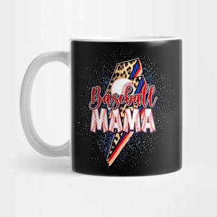 Baseball MAMA, Cheetah Leopard Baseball, Sport Mom Life Mug